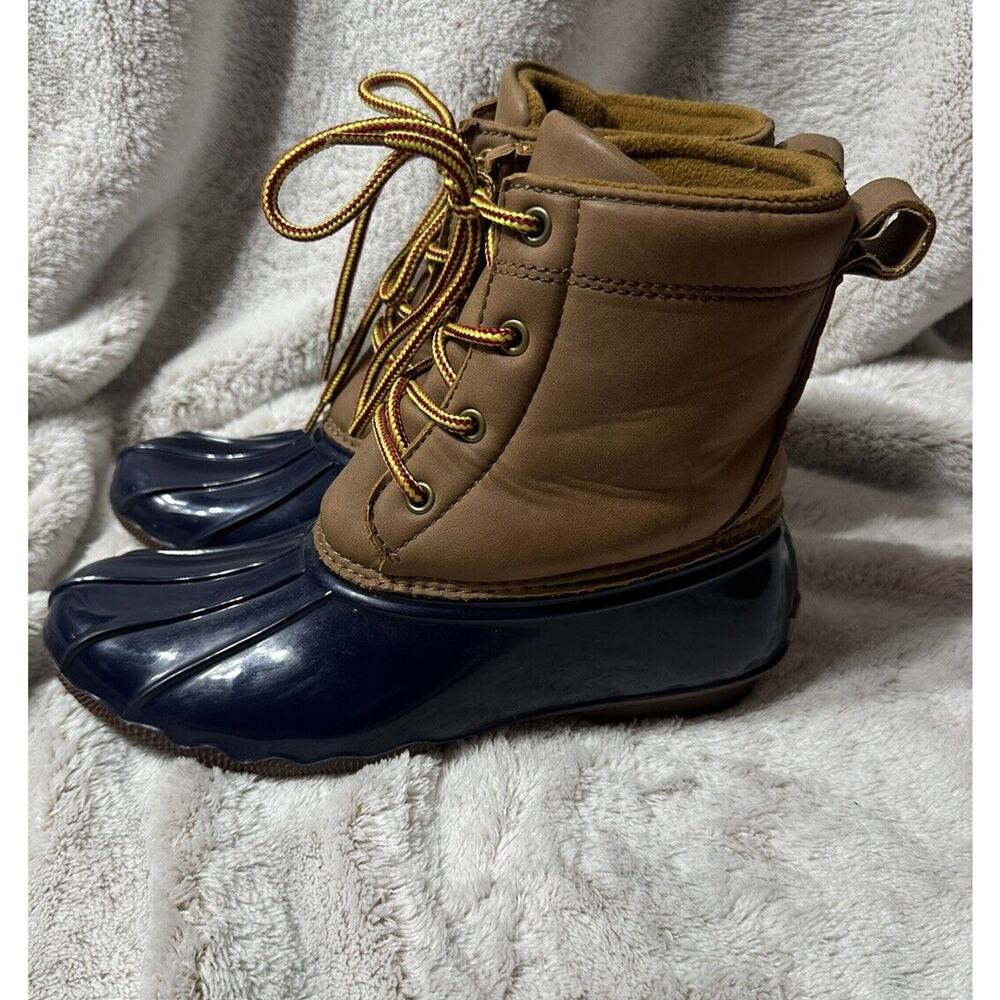 Field & Stream Duck Boots Navy Womens Size 6 Insulated Leather Upper Waterproof